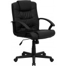 Flash Furniture Mid-Back Black Leather Office Chair [GO-937M-BK-LEA-GG] width=