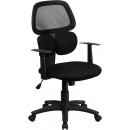 Flash Furniture Mid-Back Black Mesh Chair with Flexible Dual Lumbar Support [BT-2755-BK-GG] width=