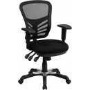 Flash Furniture Mid-Back Black Mesh Chair with Triple Paddle Control [HL-0001-GG] width=
