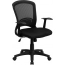 Flash Furniture Mid-Back Black Mesh Chair with Padded Mesh Seat [HL-0007-GG] width=