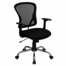 Flash Furniture Mid-Back Black Mesh Office Chair with Chrome Finished Base [H-8369F-BLK-GG] width=