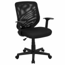 Flash Furniture Mid-Back Black Mesh Office Chair with Mesh Fabric Seat [LF-W-95A-BK-GG] width=