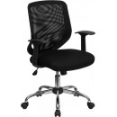 Flash Furniture Mid-Back Black Mesh Office Chair with Mesh Fabric Seat [LF-W95-MESH-BK-GG] width=