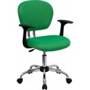 Flash Furniture Mid-Back Bright Green Mesh Task Chair with Arms and Chrome Base [H-2376-F-BRGRN-ARMS-GG] width=
