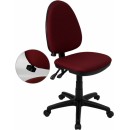 Flash Furniture Mid-Back Burgundy Fabric Multi-Functional Task Chair with Adjustable Lumbar Support [WL-A654MG-BY-GG] width=