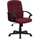 Flash Furniture Mid-Back Burgundy Fabric Task and Computer Chair with Nylon Arms [GO-ST-6-BY-GG] width=