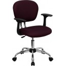 Flash Furniture Mid-Back Burgundy Mesh Task Chair with Arms and Chrome Base [H-2376-F-BY-ARMS-GG] width=