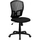 Flash Furniture Mid-Back Designer Back Task Chair with Padded Fabric Seat [WL-3958SYG-BK-GG] width=
