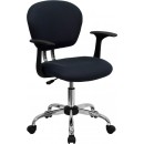 Flash Furniture Mid-Back Gray Mesh Task Chair with Arms and Chrome Base [H-2376-F-GY-ARMS-GG] width=