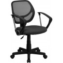 Flash Furniture Mid-Back Gray Mesh Task Chair and Computer Chair with Arms [WA-3074-GY-A-GG] width=