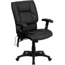 Flash Furniture Mid-Back Flash Furniture Massaging  Black Leather Executive Office Chair [BT-2770P-GG] width=