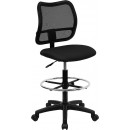 Flash Furniture Mid-Back Mesh Drafting Stool with Black Fabric Seat [WL-A277-BK-D-GG] width=