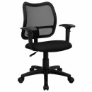 Flash Furniture Mid-Back Mesh Task Chair with Black Fabric Seat and Arms [WL-A277-BK-A-GG] width=