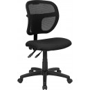 Flash Furniture Mid-Back Mesh Task Chair with Black Fabric Seat [WL-A7671SYG-BK-GG] width=