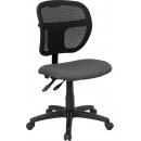 Flash Furniture Mid-Back Mesh Task Chair with Gray Fabric Seat [WL-A7671SYG-GY-GG] width=