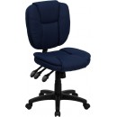Flash Furniture Mid-Back Navy Blue Fabric Multi-Functional Ergonomic Task Chair [GO-930F-NVY-GG] width=