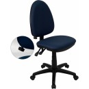 Flash Furniture Mid-Back Navy Blue Fabric Multi-Functional Task Chair with Adjustable Lumbar Support [WL-A654MG-NVY-GG] width=