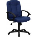 Flash Furniture Mid-Back Navy Fabric Task and Computer Chair with Nylon Arms [GO-ST-6-NVY-GG] width=