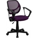 Flash Furniture Mid-Back Purple Mesh Task Chair and Computer Chair with Arms [WA-3074-PUR-A-GG] width=