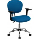 Flash Furniture Mid-Back Turquoise Mesh Task Chair with Arms and Chrome Base [H-2376-F-TUR-ARMS-GG] width=