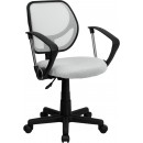 Flash Furniture Mid-Back White Mesh Task Chair and Computer Chair with Arms [WA-3074-WHT-A-GG] width=