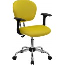 Flash Furniture Mid-Back Yellow Mesh Task Chair with Arms and Chrome Base [H-2376-F-YEL-ARMS-GG] width=