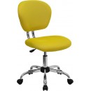 Flash Furniture Mid-Back Yellow Mesh Task Chair with Chrome Base [H-2376-F-YEL-GG] width=