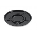 GET Enterprises APS-6-BK Milano 6-Compartment Black Appetizer Plate 14"(1 Dozen) width=