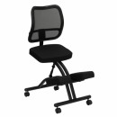 Flash Furniture Mobile Ergonomic Kneeling Chair with Black Curved Mesh Back and Fabric Seat [WL-3520-GG] width=
