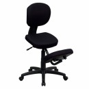 Flash Furniture Mobile Ergonomic Kneeling Posture Task Chair in Black Fabric with Back [WL-1430-GG] width=