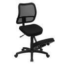Flash Furniture Mobile Ergonomic Kneeling Task Chair with Black Curved Mesh Back and Fabric Seat [WL-3425-GG] width=