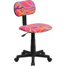 Flash Furniture Multi-Colored Swirl Printed Pink Computer Chair [BT-OLY-GG] width=