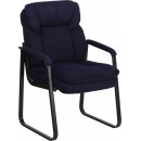 Flash Furniture  Navy Microfiber Executive Side Chair with Sled Base [GO-1156-NVY-GG] width=