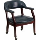 Flash Furniture Navy Vinyl Luxurious Conference Chair with Casters [B-Z100-NAVY-GG] width=