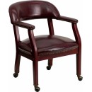 Flash Furniture Oxblood Vinyl Luxurious Conference Chair with Casters [B-Z100-OXBLOOD-GG] width=
