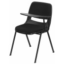 Flash Furniture Padded Black Ergonomic Shell Chair with Left Handed Flip-Up Tablet Arm [RUT-EO1-01-PAD-LTAB-GG] width=