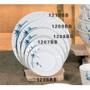 Thunder Group 1207BB Blue Bamboo Curved Rim Round Plate 7