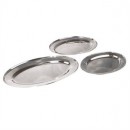 Winco OPL-12 Stainless Steel Oval Platter, 12" x 8-5/8" width=