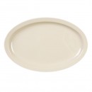 Thunder Group NS513T Nustone Tan Narrow Rim Oval Platter 13" (1 Dozen) width=