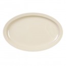 Thunder Group NS515T Nustone Tan Narrow Rim Oval Platter 14-1/2" (1 Dozen) width=
