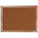 Aarco OB1824 Natural Pebble Grain Cork Bulletin Board with Oak Frame 18" x 24" width=