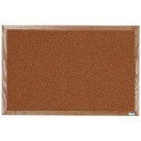 Aarco OB2436 Natural Pebble Grain Cork Bulletin Board with Oak Frame 24" x 36" width=