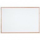 Aarco WOC1824 Commercial Series White Melamine Markerboard with Red Oak Frame  18" x 24" width=
