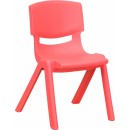 Flash Furniture Red Plastic Stackable School Chair with 12'' Seat Height [YU-YCX-001-RED-GG] width=