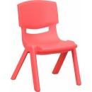 Flash Furniture Red Plastic Stackable School Chair with 10.5'' Seat Height [YU-YCX-003-RED-GG] width=