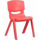 Flash Furniture Red Plastic Stackable School Chair with 15.5'' Seat Height [YU-YCX-005-RED-GG] width=
