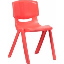 Flash Furniture Red Plastic Stackable School Chair with 18'' Seat Height [YU-YCX-007-RED-GG] width=