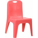 Flash Furniture Red Plastic Stackable School Chair with Carrying Handle and 11'' Seat Height [YU-YCX-011-RED-GG] width=