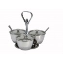 Winco RS-3 3-Compartment Stainless Steel Relish Server width=