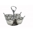 Winco RS-4 4-Compartment Stainless Steel Relish Server width=